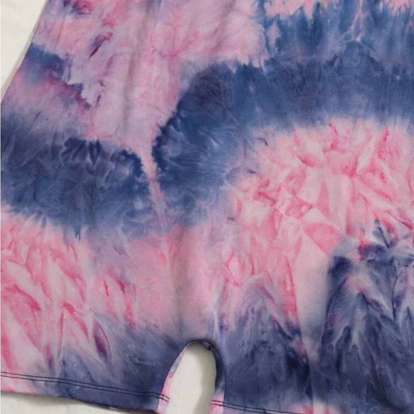 Tie Dye Knot Backless Unitard Romper - Picture 3 of 4